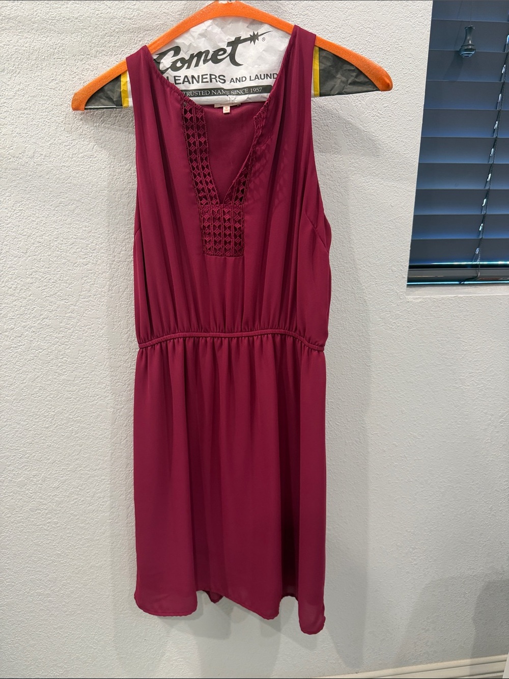 Pixley Magenta Crochet-Trim Sleeveless Dress